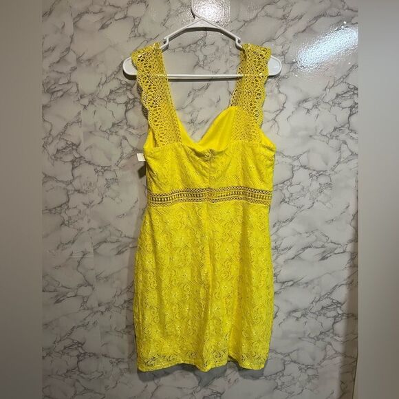 NEW NORDSTROM NSR Yellow Lace Dress Size XL Sleeveless - Picture 6 of 6